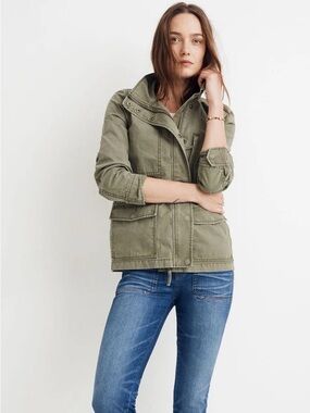 Madewell Passage Jacket in Olive Green Womens Size Medium